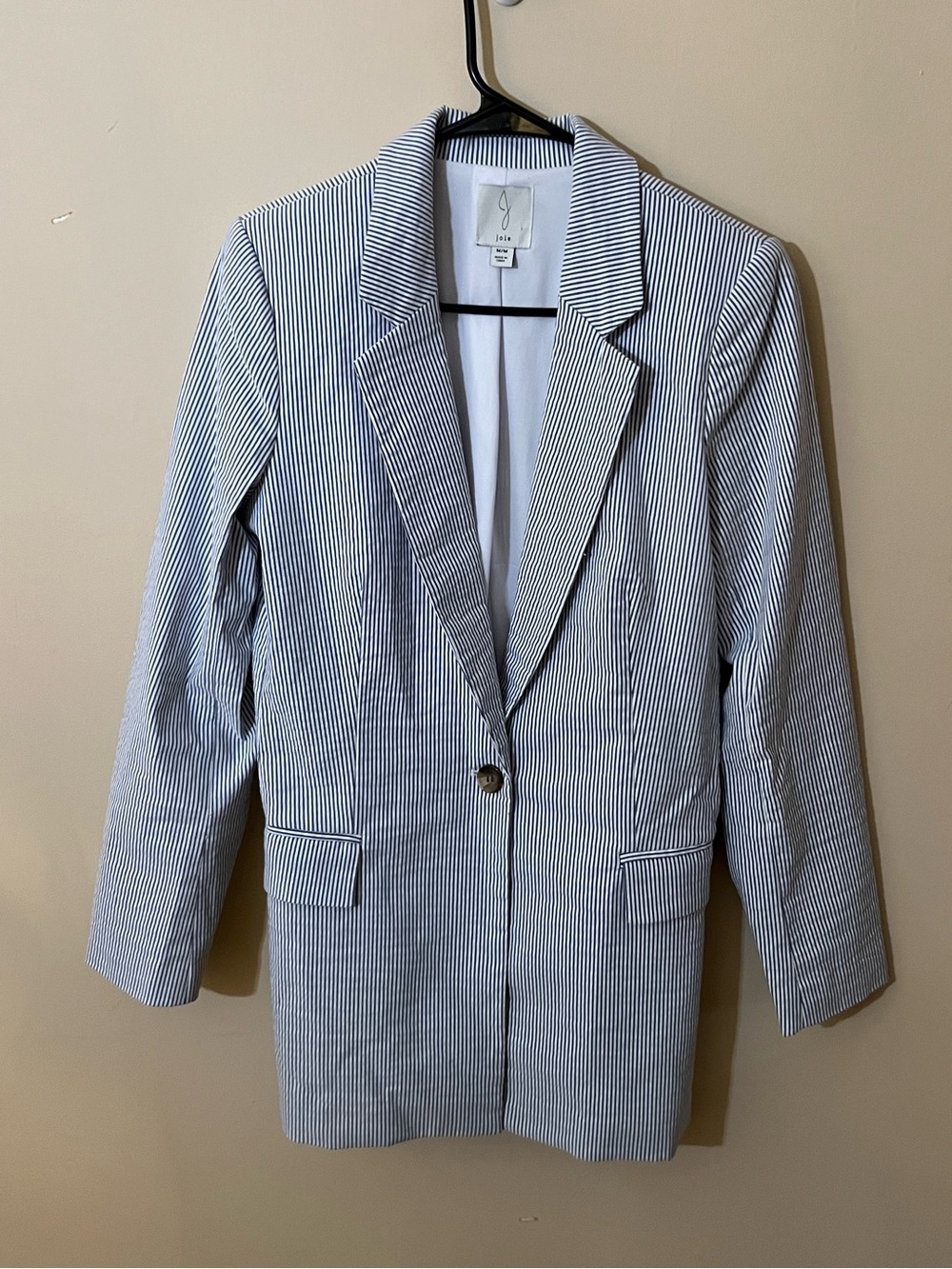 Joie Cotton Blend Seersucker Blazer